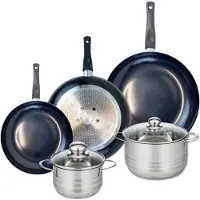 Elo Set van 3 kookpannen 24, 28 en 32 cm en 2 braadpannen 16 en 20 cm Elo Prima Brillant