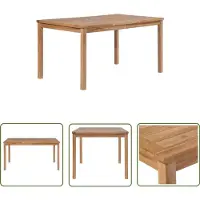 The Living Store Teak Tafel - Tuin Tafel - Tuintafel 150x90x77 cm massief teakhout - Buitentafel - Eettafel - Salontafel