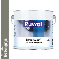 Ruwol Betonverf Betongrijs (RAL 7023) 2,5 liter