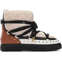 INUIKII Dames Laarzen Curly Rock - Cognac - Maat 38