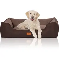 Knuffelwuff Hondenbed Luke van velours met fijn handgeweven karakter XXL 120 x 85cm bruin-aardappelkleurig