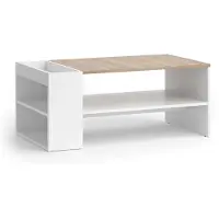 Vicco Salontafel Wido Wit/Sonoma 100 x 55 cm met planken, Model 56264
