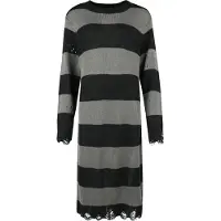 Killstar - Gothic Maxi-jurk - Within Souls Sweater Dress - XS tot 4XL - voor Vrouwen - zwart-grijs - Maat 3XL