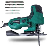 Vonroc Decoupeerzaag 550W | Ergonomische T-handgreep - Incl. 5 zaagbladen