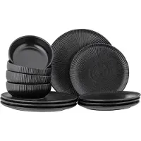 Bloomingville Neri borden set, zwart aardewerk