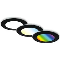 Briloner - LED inbouwarmatuur - badkamerarmatuur - CCT - RGB kleurverandering - IP65 - afstandsbediening - dimbaar - memory functie - set van 3 - Ø9,2cm - nachtlichtfunctie - zwart