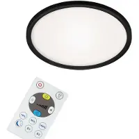 Briloner - LED Plafonniére - plafondlamp dimbaar - met achtergrondverlichting - incl. afstandsbediening - 18 Watt - 2400 lumen - wit-zwart