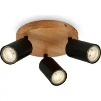 Briloner - Vintage Opbouwspot - spotje draaibar - plafondspot met 3 lichtpunten - GU10 fitting - 19cm