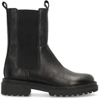 Manfield Zwarte leren chelsea boots | Maat 41