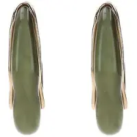 Manfield Olijfgroene oorbellen met gouden details | Maat Onesize
