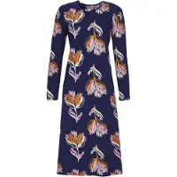 Ringella Lang marineblauw nachthemd bloemen | Maat 50