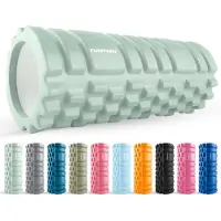 Tunturi Yoga Grid Foam Roller - Massage Roller - Foamroller - Fitness Roller - Mint - 33cm - Incl. gratis fitness app