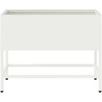 vidaXL Verhoogde plantenbak voor de tuin, wit, 60 x 26 x 48 cm, staal