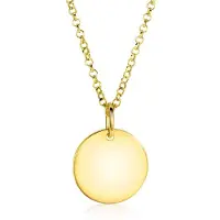Zinzi 15mm gold plated zilveren hanger glad rond plaatje voor gravure ZIH2345G15 (zonder collier)