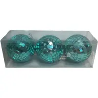 Mica Decorations Spiegelbal/discobal groen ,D8cm Set van 3