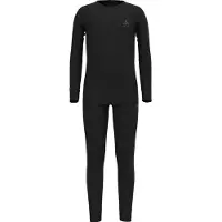 Odlo - Set Long Merino 200 Kids Black voor Unisex van Wol - Kindermaat 128 cm - Zwart