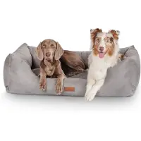 Knuffelwuff Hondenbed Dreamline van velours XXL 120 x 85cm grijs