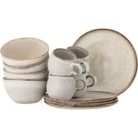 Bloomingville Sandrine ontbijt servies naturel set van 12 stuks - 82068731