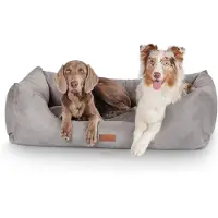Knuffelwuff Hondenbed Dreamline van velours XL 105 x 75cm grijs