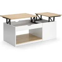 Vicco Avela Salontafel – 55 x 110 cm Wit/Sonoma