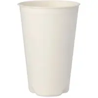 Papstar rietsuikerbeker puur 0,4 l wit, bagasse, Ø 9 x H 13 cm, magnetron 800 W, EN 13432, 50 stuks