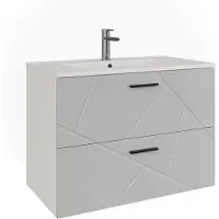 Vicco Irma Badkamermeubelset – 2 delen Wit/wit hoogglans