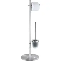 Wenko Toiletbutler Pieno RVS – Toiletrolhouder en Toiletborstel met houder vrijstaand