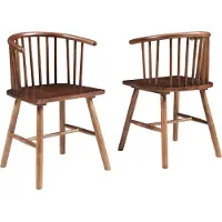 En.casa Eetkamerstoel Stami 79x53x47,5 cm set van 2 walnootkleurig []