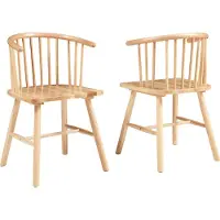En.casa Eetkamerstoel Stami 79x53x47,5 cm set van 2 naturel []