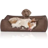Knuffelwuff Hondenbed Scottsdale van kunstleer XL 105 x 75cm bruin