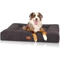 Knuffelwuff orthopedisch hondenbed van velours met handgeweven uiterlijk Sofia 100x80 cm zwart