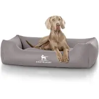 Knuffelwuff kunstleer hondenbed Sidney XL 105 x 75cm grijs