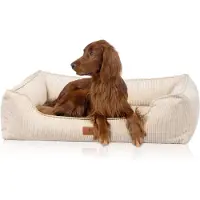 Knuffelwuff orthopedisch hondenbed van ribfluweel met handgeweven uiterlijk Nunavut M-L 85 x 63cm