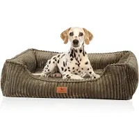 Knuffelwuff orthopedisch hondenbed Sedona van knuffelzachte ribcord XXL Khaki