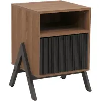 MCW Nachtkastje -O40, commode bijzettafel nachtkastje kast, lade MDF metaal melamine 59x40x40cm ~ naturel