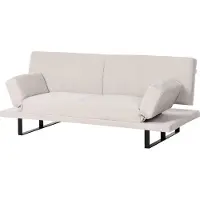 Beliani YORK - Slaapbank 2-zits - Lichtbeige - Chenille
