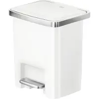 EKO - Hana 2 Pedaalemmer 15 liter - Plastic - wit - Prullenbak