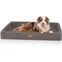 Knuffelwuff orthopedisch hondenbed Austin van kunstleer XXXL 155 x 125 cm bruingrijs