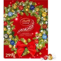Lindt LINDOR Adventskalender chocolade bonbons gemengd 299gr - 24 premium chocolade bonbons - Tel samen met af tot Kerst