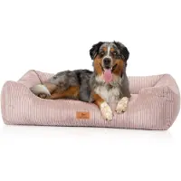 Knuffelwuff hondenbed van ribfluweel met handgeweven uiterlijk Olivia XXL 120 x 85 cm roze