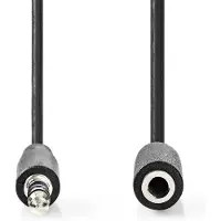 Nedis Stereo-Audiokabel - 3,5 mm Male - 3,5 mm Female - Vernikkeld - 3.00 m - Rond - Zwart - Label