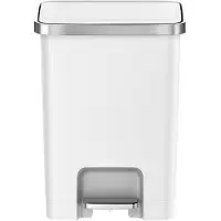 EKO - Hana 2 Pedaalemmer 25 liter - Plastic - wit - Prullenbak