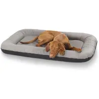 Knuffelwuff kunstleer hondenbed Jerry XXL 120 x 85 grijs