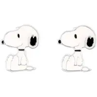 Peanuts Oorbellen - Snoopy - wit-zwart - Maat Standard
