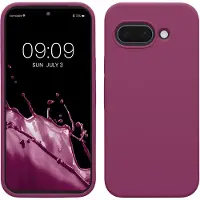 Kwmobile telefoonhoesje geschikt voor Google Pixel 9a - Hoesje met siliconen coating - Smartphone case in magenta-lila
