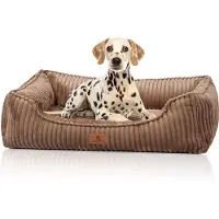 Knuffelwuff orthopedisch hondenbed Sedona van knuffelzachte ribcord XL Bruin