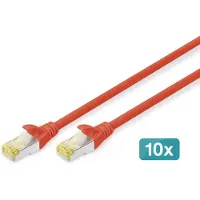 Digitus DK-1644-A-010-R. patchkabel, Cat. 6A, S/FTP, 1,0 meter, rood, set
