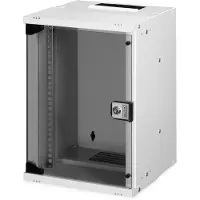 Digitus 10" 9U wandgemonteerde netwerkkast, SOHO PRO 460 x 315 x 300 mm, glazen deur, grijs, niet gemonteerd, 30 kg