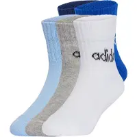 Adidas Sportsokken 'Linear Ankle 5 Pairs Kids' blauw / nachtblauw / lichtblauw / grijs gemêleerd / wit