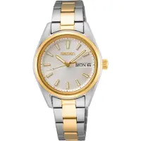 Seiko quartz multicolor dames horloge met witte wijzerplaat & roestvrij stalen band